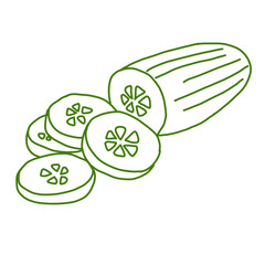 cucumber with a slice