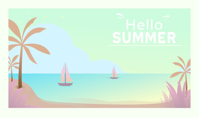 Fototapeta na wymiar vector illustration summer beach background
