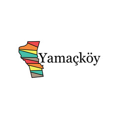 Yamackoy Map. State and district map of Yamackoy Turkey. Detailed map of city administrative area. Royalty free vector illustration. Cityscape
