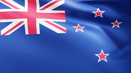 New Zealand Flag 3d rendering