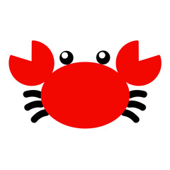 Cute crab flat vector illustration