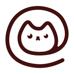 commercial at symbol as a cat vector icon