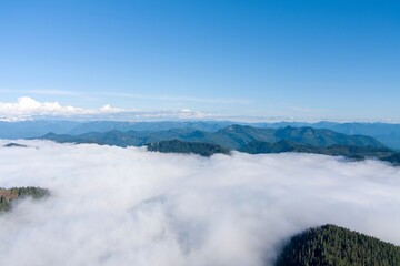 Mount Baker and the Cascade Mountains from above High Rock Lookout 