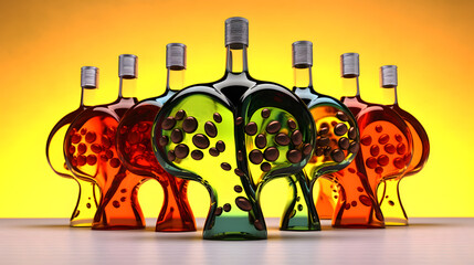 Kidney-shaped bottles