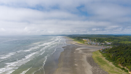 Aerial view of Pacific Beach at Seabrook, Washington in June 