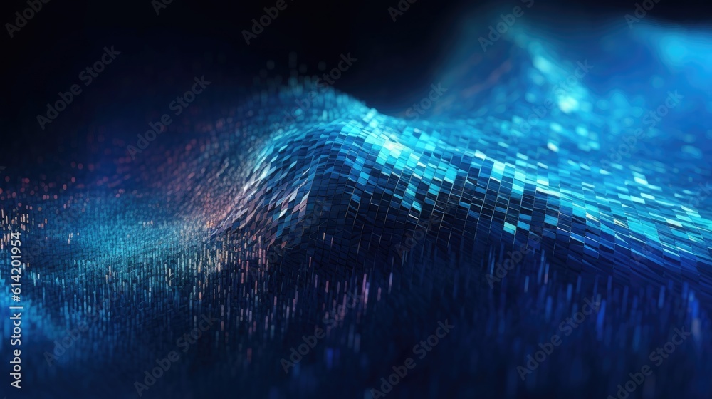 Wall mural abstract blue digital background. big data visualization. science background. generative ai