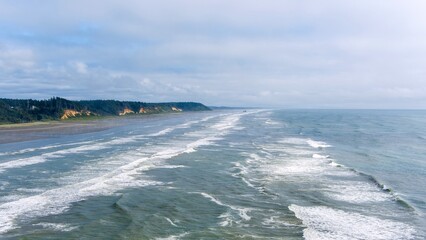 Aerial view of Pacific Beach at Seabrook, Washington in June 