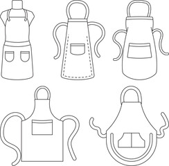 Apron Outline Bundle,Clip Art