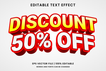 Discount sale promo 3d editable text effect