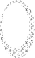 Oval frame flowers background for decoration.