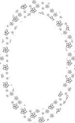 Oval frame flowers background for decoration.