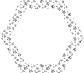 Polygonal frame flowers background for decoration.