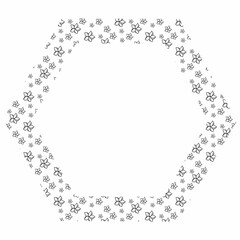 Polygonal frame flowers background for decoration.