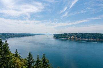 Aerial view of Seattle, Washington on a sunny day in June