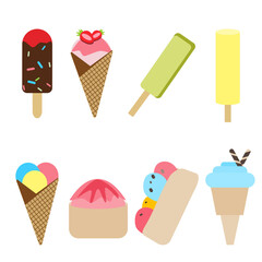 ice cream icon set cartoon vector illustration graphic design