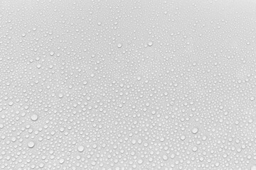Water droplets on a gray background.