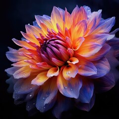 Close-up of beautiful flower petals. Generative AI.