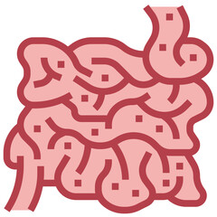 SMALL INTESTINE line icon,linear,outline,graphic,illustration