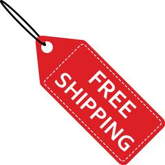Free shipping red label or price tag