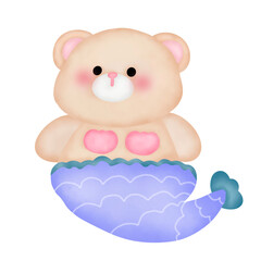 teddy bear with heart mermaid 