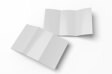 A4 potrait trifold brochure mockup on white background