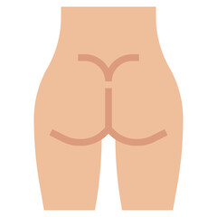 BUTTOCKS line icon,linear,outline,graphic,illustration
