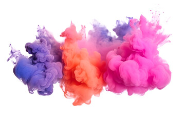 Pink, orange, and purple smoke bombs, colorful, isolated, created with Generative AI technology