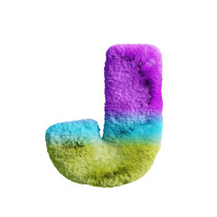 大文字のJ。パステルカラーのふわふわな文字。