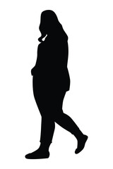 Woman silhouette vector on white background ,people in black and white, illustration for creative content.