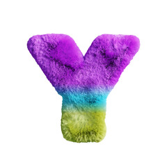 大文字のY。パステルカラーのふわふわな文字。