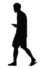 Man silhouette vector on white background ,people in black and white, illustration for creative content.