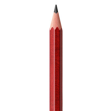 red pencil on transparent PNG background school draw drawing, generative ai