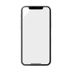 blank smartphone screen frame on transparent background