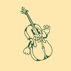 Vintage character design of violin © ydhckll