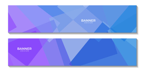 abstract banners geometric blue and purple background