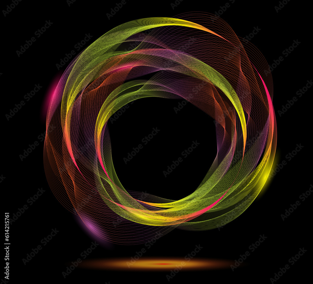 Sticker abstract background with colorful circle