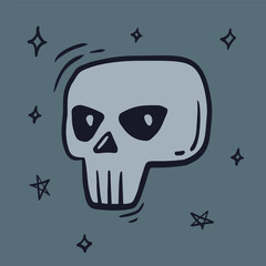 Halloween illustration. Vector hand drawn skull. EPS10
