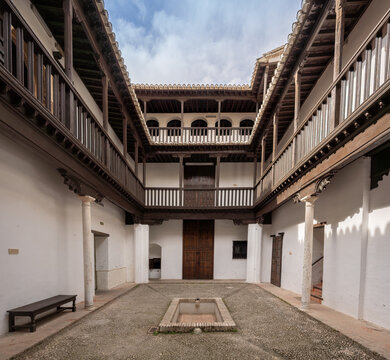 Courtyard of Hernan Lopez el Feri House at Casa del Chapiz House - Granada, Andalusia, Spain