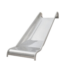  Cutout of an isolated kids' grey playground slide with the transparent png 