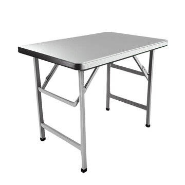 Folding table 3d render, isolated transparent background