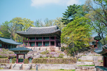 Fototapeta na wymiar Juhamnu Pavilion(Secret Garden) of the Changdeokgung Palace. Seoul, South Korea