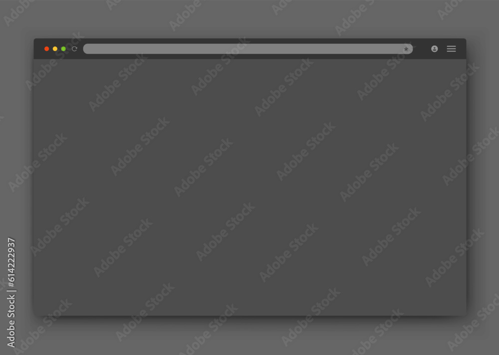 Poster the design of the web browser window in gray on a dark background. vector frame of a website templat