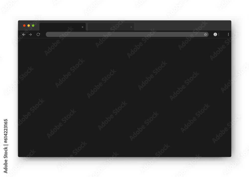 Poster the design of the web browser window in black on a white background. an empty layout of the website'