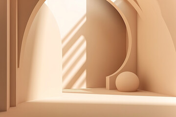 Minimalistic abstract gentle light beige background ,design scene