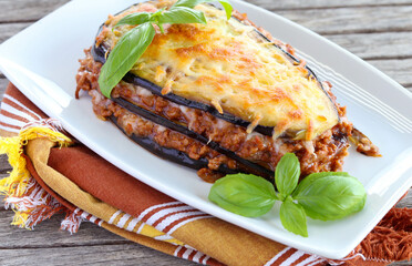 eggplant and mince meat and cheese layered dish