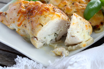 chicken breast stuffed with feta and parsley