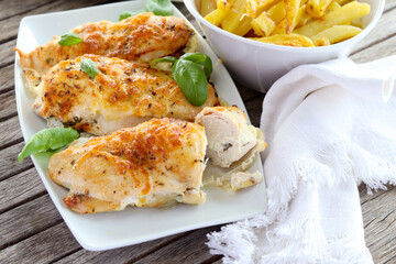 chicken breast stuffed with feta and parsley