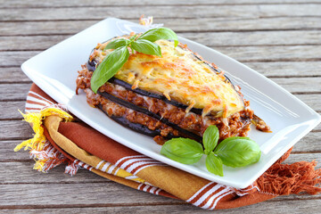 eggplant and mince meat and cheese layered dish