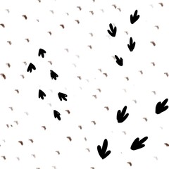Bird tracks abstract simple seamless funny pattern