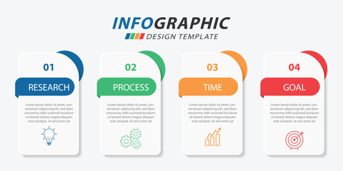 Timeline Creator infographic template. 4 Step timeline journey, calendar Flat simple infographics design template. presentation graph. Business concept with 4 options, vector illustration.